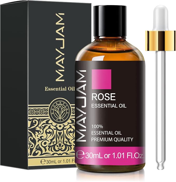 Rose Essential Oil 30ML/ 1.01FL.OZ, MAYJAM Pure Aromatherapy Rose Oil - Image 2