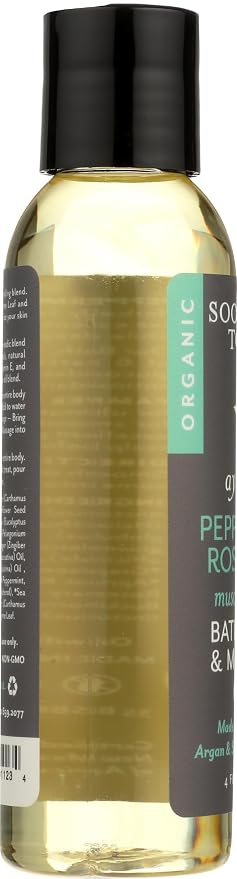 Soothing Touch Peppermint Rosemary Organic Bath, Body & Massage Oil, 4 Fl Oz - Image 6