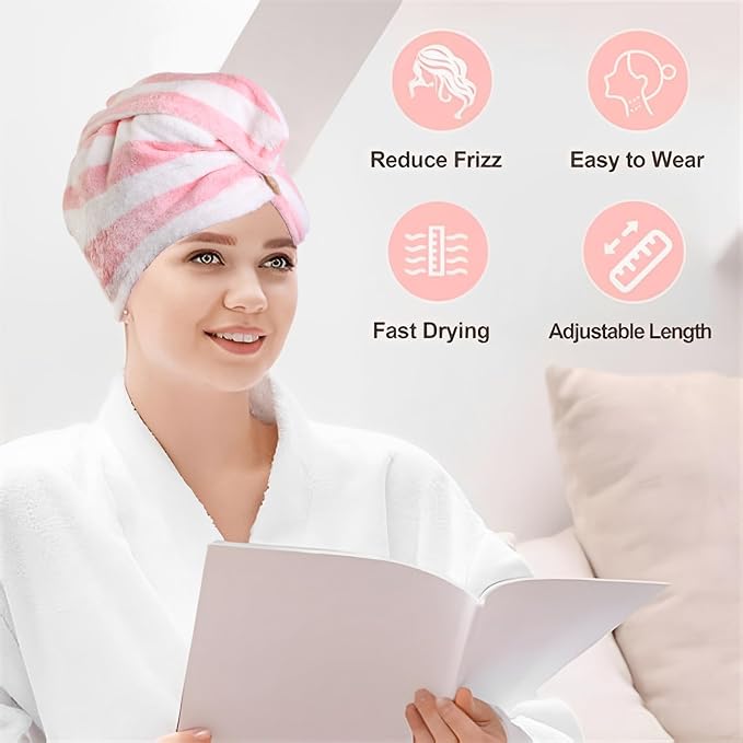 3 Pack Microfiber Hair Towel Wrap - Image 8