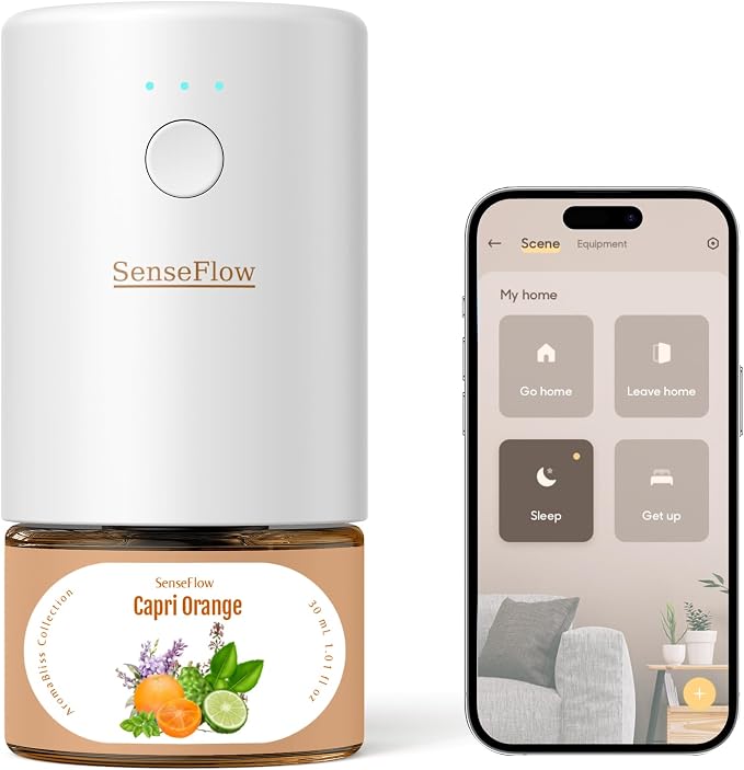 Essential Oil Diffuser for Home, Smart Waterless Aromatherapy Diffuser SF101S by SenseFlow