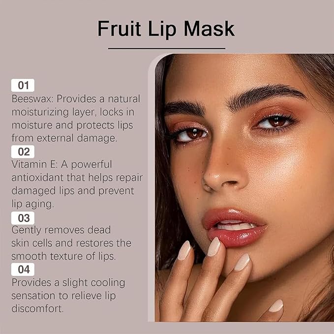 2PCS Bee Lip Balm Honey Pot, Fruit Moisturizing Propolis Lip Mask, Lip Mask - Image 3