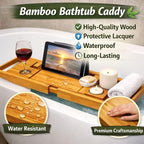 Creative Factory Luxury Bathtub Caddy Tray, Four Storage Rooms on the Board - Image 4