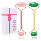 2 Pack Jade Facial Roller & Rose Quartz Face Roller by ZSZESHIN