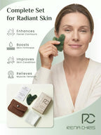 Rena Chris Gua Sha Facial Tools, Natural Jade Stone Guasha Tool - Image 2