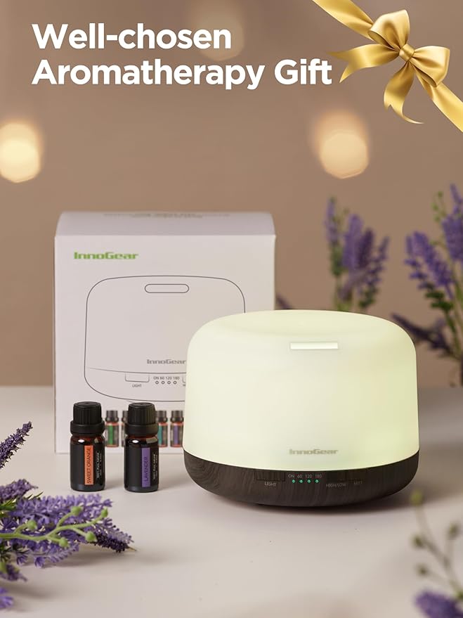 InnoGear Aromatherapy Diffuser & 10 Essential Oils Set, 500ml Essential Oil - Image 2