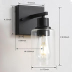 Bathroom Vanity Light Fixtures, 1-Light Matte Black Bathroom Lights, Wall - Image 2