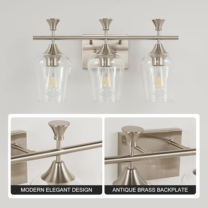 Bathroom Light Fixtures, Brushed Nickel Vanity Lights - Image 6