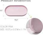 Pink Small Tray, Oval Tray for Bathtub Bathroom Vanity Items, Countertop - Image 6