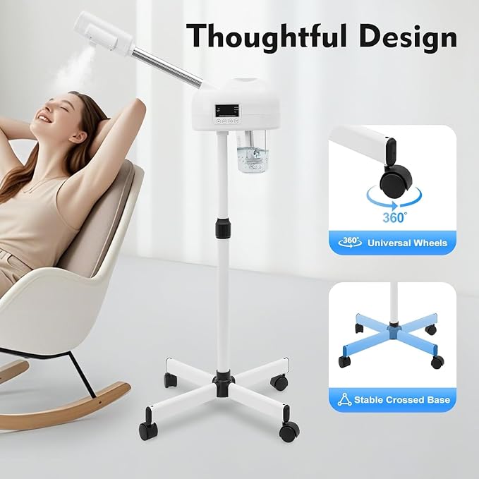 Professional Facial Steamer, Hot Mist Spray & Ozone, LCD Touch Screen & Timer - Image 4