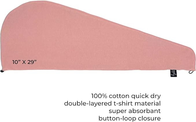 Elizabeth Roberts 100% Cotton T Shirt Hair Towel Wrap Plopping Essential Turban - Image 3