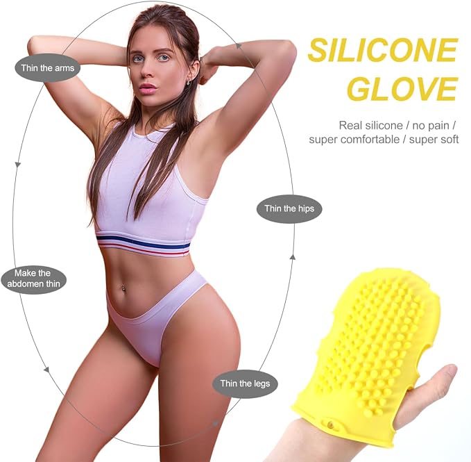 Mikinona Double Sided Silicone Bath Gloves Back Scrubber - Image 7