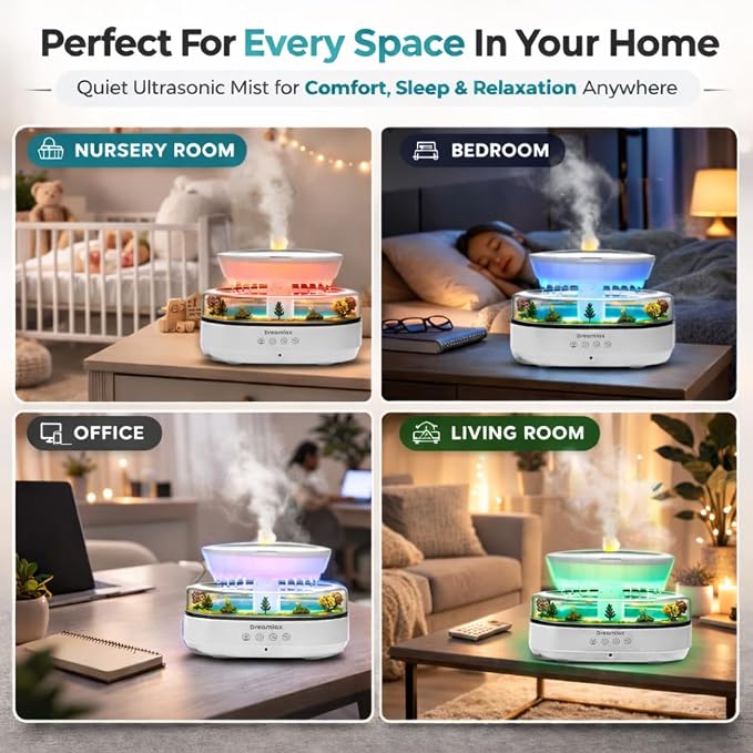 Dreamlax Rain Humidifiers for Bedroom – Cool Mist Essential Oil Diffuser - Image 5