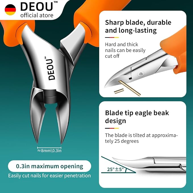 DEOU Podiatrist Toenail Clippers Ingrown Toenail Tools - Image 3