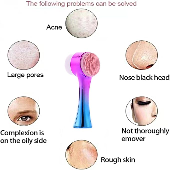 Facial Cleansing Brush 2 in 1Double-Sided Facial Cleaning Brush - Image 4