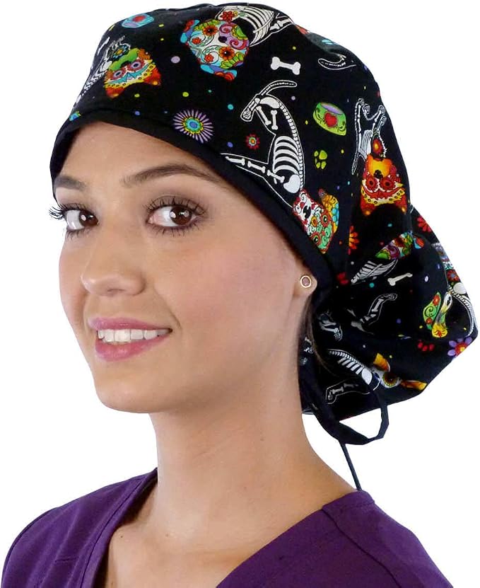 Sparkling EARTH Big Hair Ponytail Classic Surgical Style Scrub Working Cap - Image 3