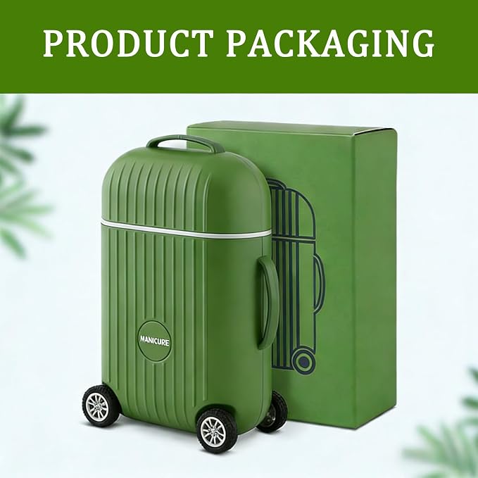 8-Piece Manicure Set in Mini Suitcase, Cute Travel Nail Clipper Kit - Image 8