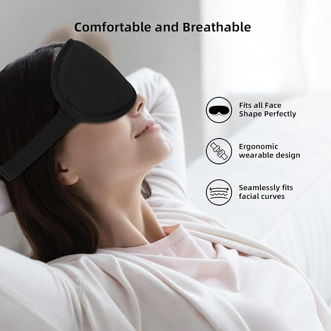 Sleep Mask, 3D Contoured Sleeping Mask, 99% Light Blocking Eye Mask, Zero Eye - Image 4