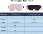 Alaska Bear Natural Silk Sleep Eye Mask Pink, Back Black - Image 4