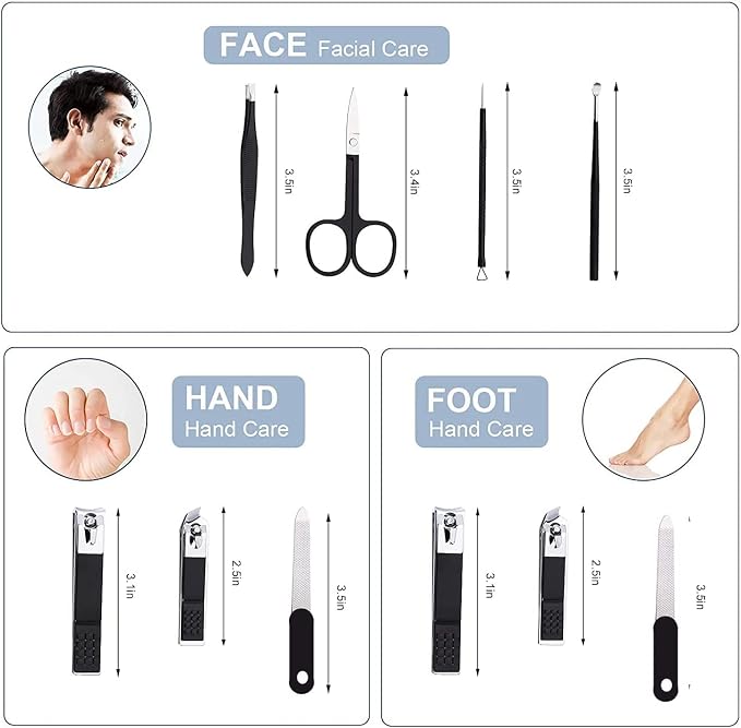 Nail Clippers Set Professional Manicure Set Grooming Kits Stainless Steel - Image 8