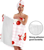 Cherry Bath Wrap with Hair Drying Turban, Quick Dry Spa Wrap Towel - Image 4