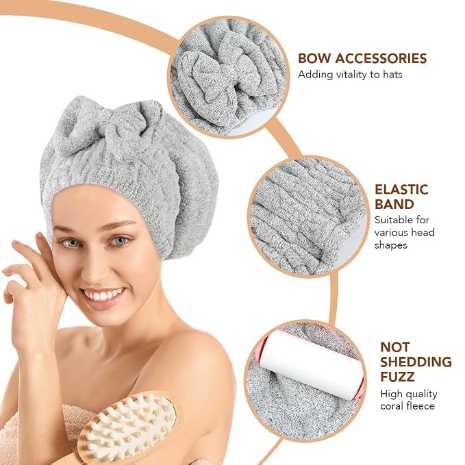 SUNLAND Large Microfiber Hair Drying Caps - Image 4