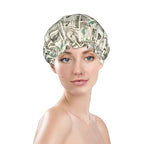 100 Dollar Money Shower Cap For Women Reusable Waterproof Double Layers Bath - Image 2