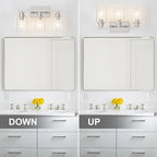 3 Light Bathroom Light Fixtures Brushed Nickel Vanity Light Over Mirror Modern - Image 6