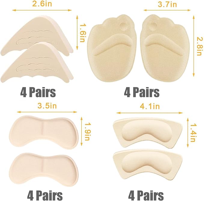 16 Pairs Shoe Filler Heel Pads for Womens Shoes - Image 4