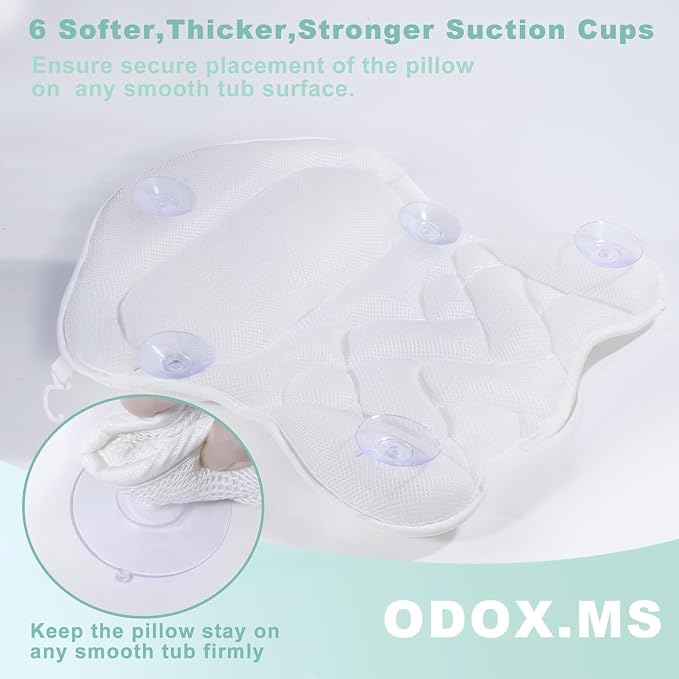 Bath Pillow for Tub, Bathtub Pillow, Bath Pillows for tub Neck and Back Support - Image 6