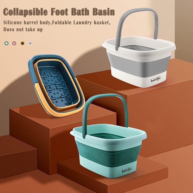 Collapsible Foot Bath Basin for Soaking Feet, Foot Soak Tub, Plastic Foot Bucket - Image 6