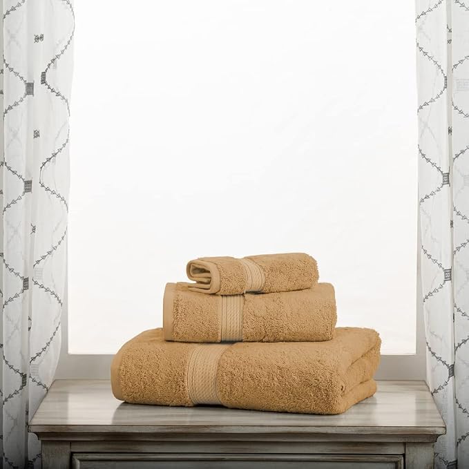 SUPERIOR Egyptian Cotton Pile 3 Piece Towel Set, Includes 1 Bath, 1 Hand - Image 9