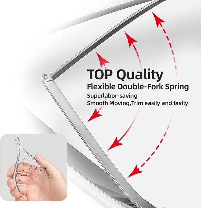 Cuticle Trimmer 3/4 Jaw Extremely Sharp Cuticle Nippers Scissors Stainless - Image 3