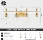 Bathroom Light Fixtures, Brushed Gold Vanity Lights - Image 5