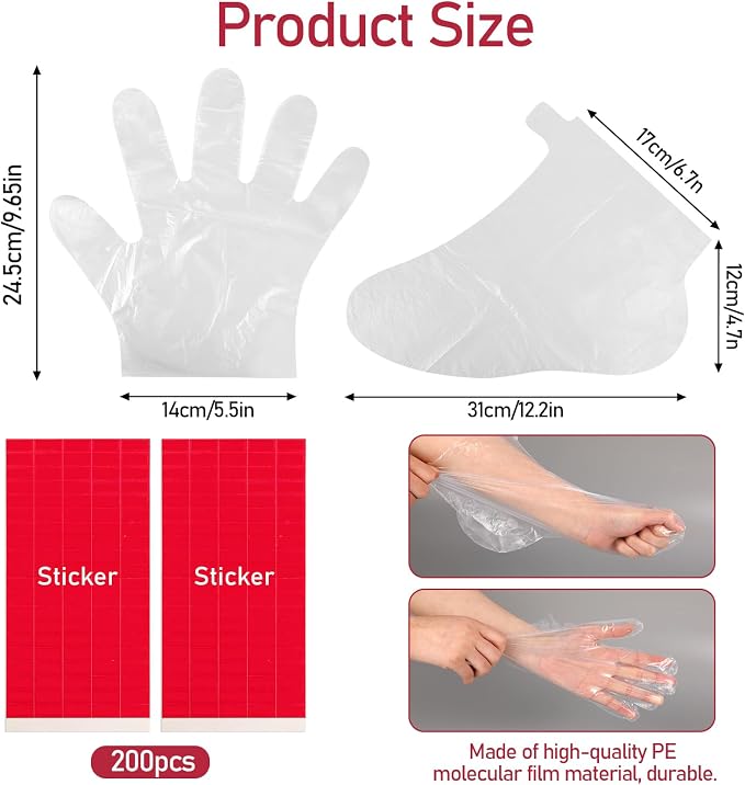 200 Pcs Paraffin Wax Liners for Feet and Hand, Disposable Paraffin Bath Liners - Image 4