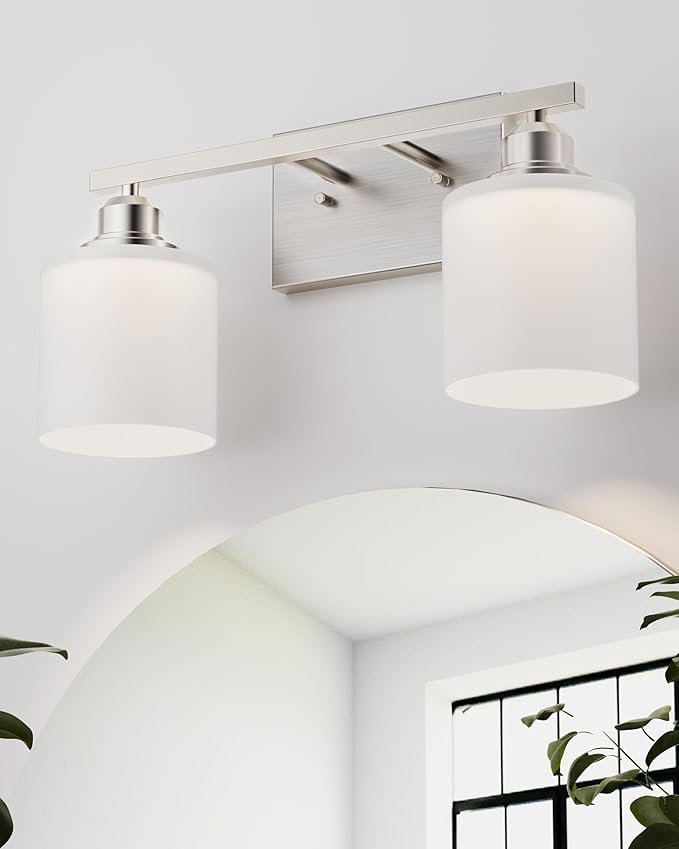 Sailstar Bathroom Light Fixtures 2-Light, Brushed Nickel Vanity Lights Fixtures by Sailstar