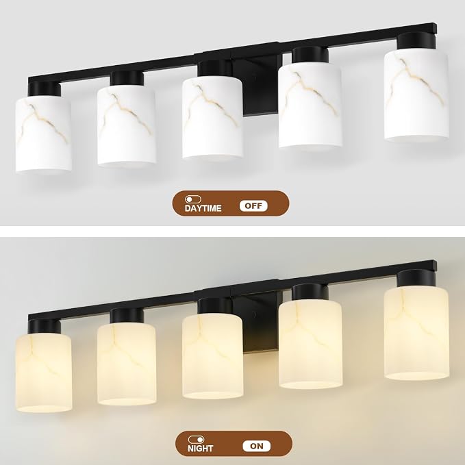 5-Light Bathroom Light Fixtures, Modern Vanity Lights, Living Room, E26 Base - Image 7
