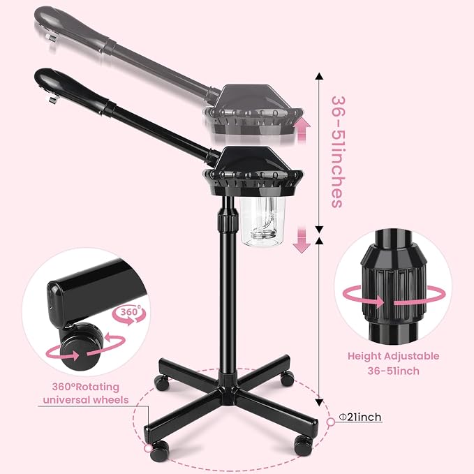 Professional Facial Steamer, Facial Steamer on Wheels - Image 5