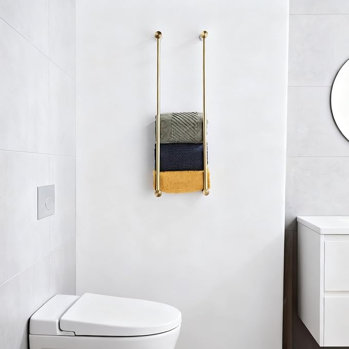 Towel Racks for Bathroom, NEWRAIN Wall Mounted Stainless Steel Organizer - Image 2