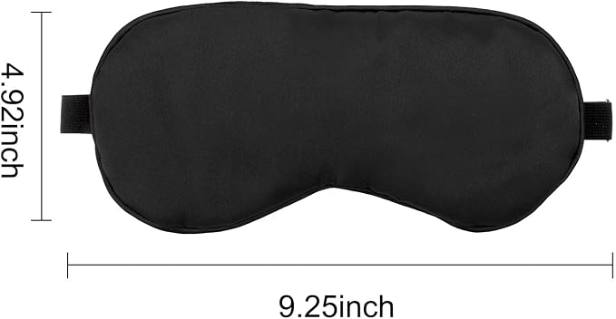 2 PCS Black Satin Sleep Masks, Adjustable Silk Eye Mask - Image 4