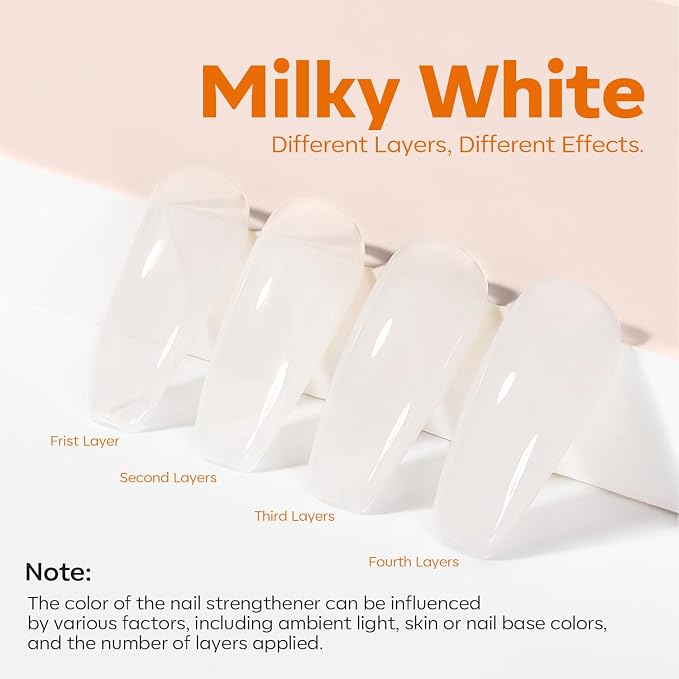 modelones Nail Strengthener, Milky White Nail Polish Nail Repair - Image 4