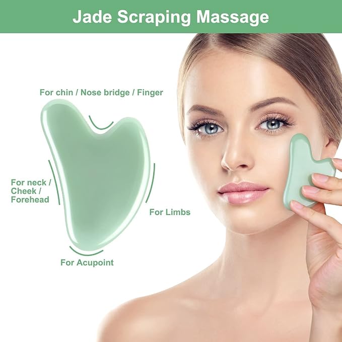 URAQT Gua Sha Massage Tool, Quartz Jade Stone Gua Sha Facial Tool, Face - Image 6