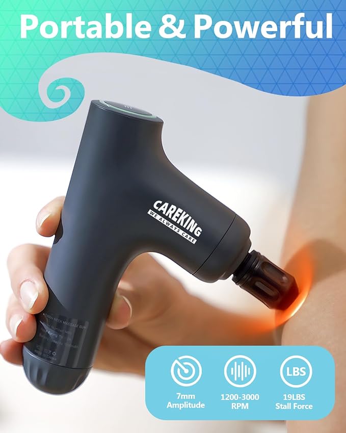 3-in-1 Detachable Massage Gun Deep Tissue, Ergonomic Extension Handle Back - Image 5