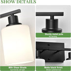 MOKATNG 4-Light Bathroom Light Fixtures, Vanity Light - Image 3