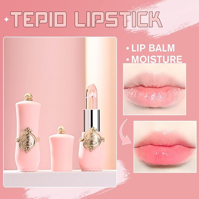 BestLand 6 Pcs/Set Flower Jelly Lipstick Set Temperature Change Moisturizer - Image 5