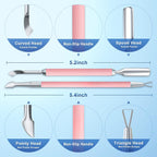 2PCS Metal Pink Cuticle Pusher and Scraper, Nail Trimmer Cutter Stainless Steel - Image 2