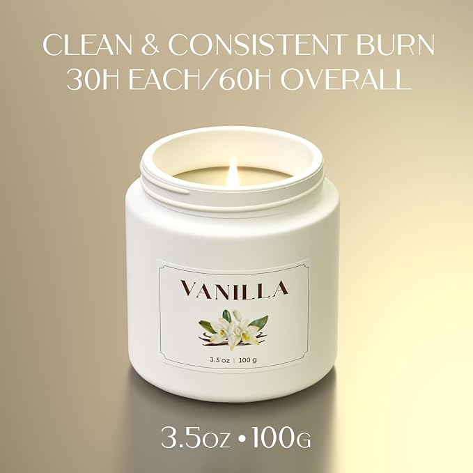 NORVENCE Vanilla Candle, Scented Candles Gift Set, Stress Relief Candles - Image 3