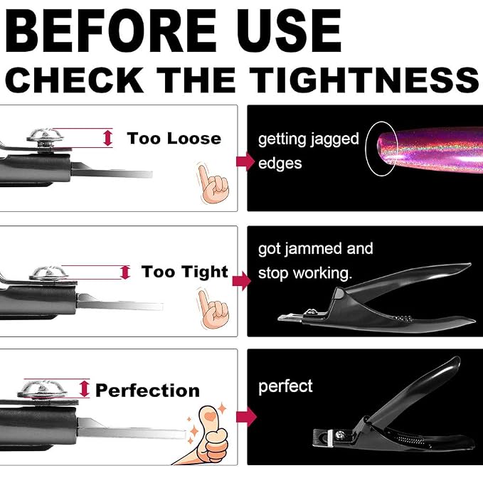 Black Premium Adjustable Stainless Steel Artificial Acrylic Fake False Nail Tip - Image 3