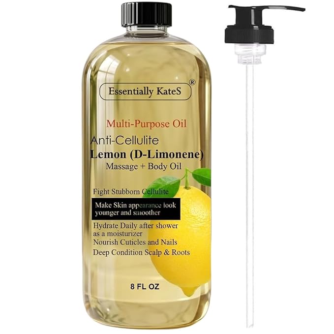 Essentially KateS Lemon Massage Lotion Body Oil Multi-Purpose Oil 8 Fl Oz by EssentiallyKateS