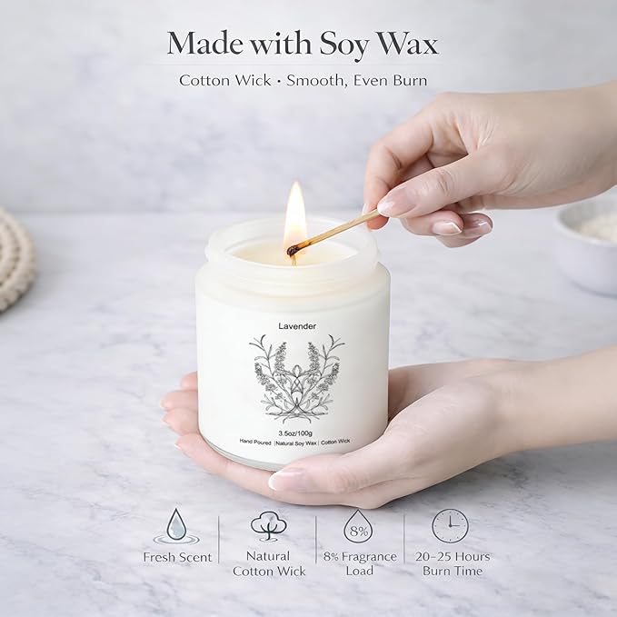 Scented Candles for Home, 8 Pack Soy Wax Gift Set for Women, Aromatherapy - Image 3