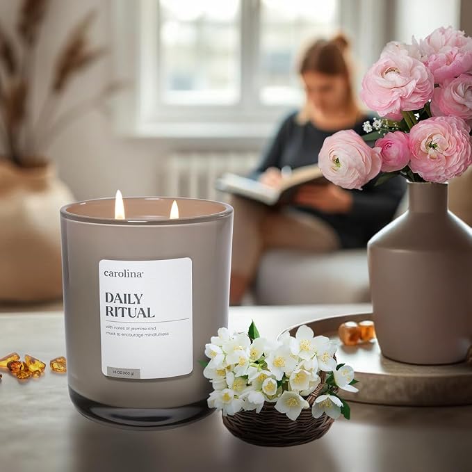 Carolina Daily Ritual Scented Candle, 16 oz Musk & Jasmine Scented, 2 Wick - Image 6